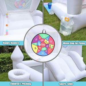 Maison de saut blanche château plein d'entrain <span class=keywords><strong>gonflable</strong></span> domestique petit <span class=keywords><strong>toboggan</strong></span> pour enfants fête pelouse diverses couleurs - Product Image 5