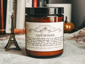 LANJO hot selling customized coffee scented soy wax amber color <b>candle</b> for home decoration accept custom logo and scent - Product Image 3