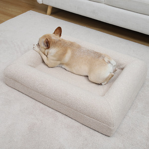 신형 클래식 메모리폼 부클 강아지 침대 럭셔리 단색 메모리폼 애완동물 소파 미끄럼 방지 부드러운 방수 애완동물 도넛 쿠션 침대 - Product Image 2