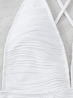 Nouveau Maillot de Bain Deux Pièces 2026 Blanc Pur Push-up Taille Haute Décolleté Plongeant Sexy Robe de Plage Tendance pour Femmes