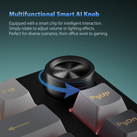 FURYCUBE IP75 Wired Mechanical Feel Keyboard RGB 26-Key Anti-Ghosting Multifunctional Smart Knob Fit for Daily Gaming Keyboard