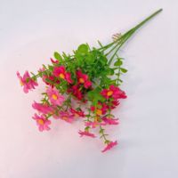 Buket Bunga Daisy Buatan dengan Daun Eucalyptus Bulat, Bunga Liar Palsu Sutra Realistis untuk Dekorasi Bunga Rumah, Taman, dan Pernikahan