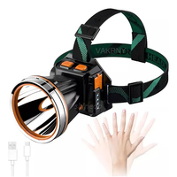 Lampe frontale à induction à lumière forte, super brillante, avec détecteur de mouvement, lampe frontale étanche, lampe torche rechargeable, lampe frontale de camping et de chasse