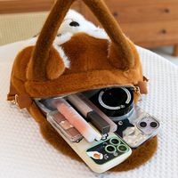 Sac à main en peluche petit raton laveur, sac à dos mignon en forme d'animal pour enfants, cadeau unisexe pour étudiant