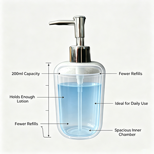 Distributeur de <span class=keywords><strong>savon</strong></span> <span class=keywords><strong>liquide</strong></span> en bambou écologique 200 ml, rechargeable, pour salle de bain et comptoir de cuisine - Product Image 3