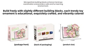 Boîte à <span class=keywords><strong>fleurs</strong></span> en micro-particules en plastique ABS, 400-700 pièces, blocs de construction à assembler, jouet DIY, cadeau 7371-7374 - Product Image 6