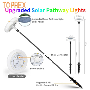 <span class=keywords><strong>Lampe</strong></span> solaire ovale intelligente LED IP65 robuste et pratique avec piquet de sol, étanche pour extérieur, pour la sécurité et la décoration de la maison - Product Image 2