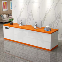 Bureau de réception rectangulaire simple personnalisé avec plateau contrastant multicolore pour magasin de vêtements d'entreprise, salon de beauté
