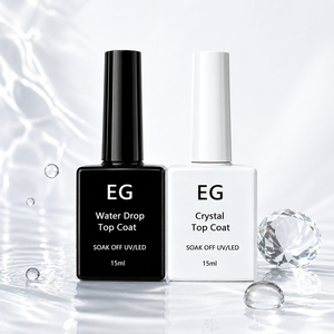Gel UV/LED transparent bio personnalisé sans résidu, <span class=keywords><strong>effet</strong></span> goutte d'eau 3D, vernis de finition brillant pour nail art, en bouteille, pour manucure - Product Image 4