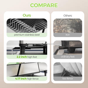 Scolapiatti Estensibile in Acciaio Inox WIREKING, Porta Pentole e Coperchi Sopra il Lavello, Scaffale per Asciugatura Piatti, Organizzatore per Cucina - Product Image 6