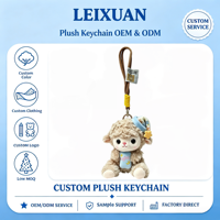 Porte-clés mignon en peluche agneau avec bonnet de nuit, pendentif mouton en laine bouclée et duveteuse, broderie étoile jaune, motif bonnet de sommeil bleu, pour sac à dos