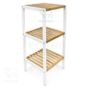 Estante de almacenamiento multifuncional Estante de baño marrón-blanco Estante de almacenamiento de cocina original - Product Image 4