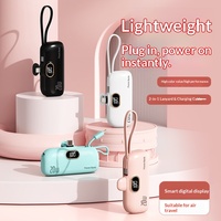 Power Bank Kapsul Plastik 20W Tampilan Digital Mini Kompak Kabel Terintegrasi Kapasitas Tinggi Portabel Ultra-Tipis Baterai 21700