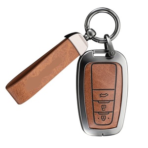 High Quality Zinc Alloy Metal Leather Car <strong>Key</strong> Fob <strong>Cover</strong> Case For Toyota Camry Avalon Corolla Highlander RAV4 Sequoia <strong>Key</strong> - Product Image 1