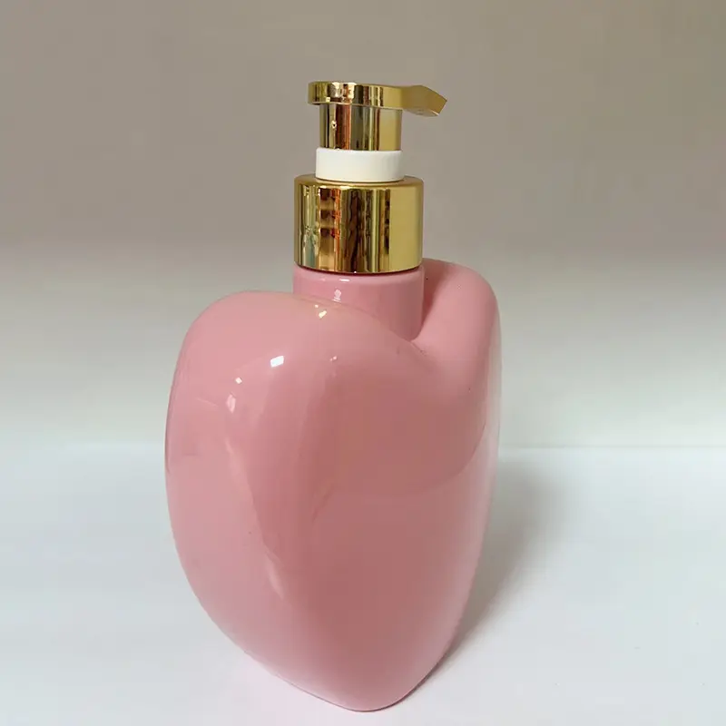 Manufacturers Direct Sales Fashion New 300ml Love Shape Pink Soap Lotion Facial Cleanser Dispenser Bottle Liquid Soap Bottle