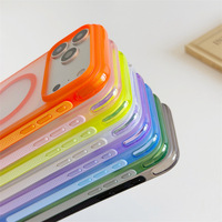 Étui de téléphone portable de luxe antichoc transparent magnétique avec coussin d'air intégral pour iPhone 16/17/18 Pro Max, coque de protection en TPU+PC