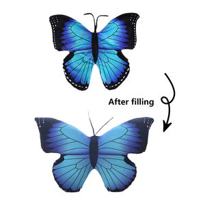 All'ingrosso pelle di animale non imbottita giallo rosa realistico Mini peluche farciti farfalla volante - Product Image 4