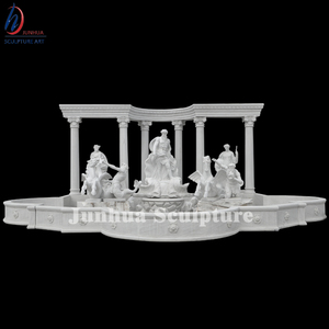 Al aire libre grande Color Beige piedra travertino Fontana <span class=keywords><strong>de</strong></span> <span class=keywords><strong>Trevi</strong></span> escultura con Poseidón y caballos - Product Image 6