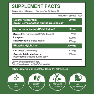 Capsules d'astaxanthine, étiquette personnalisée OEM, fabricant de compléments alimentaires, antioxydant, soin de la peau, anti-âge, santé de la vue, en vrac, GMP - Product Image 3