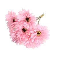 Gerberas artificielles à tige unique, fausses marguerites africaines en soie, teinture stéréotypée, parfaites pour la décoration intérieure et les accessoires de photographie