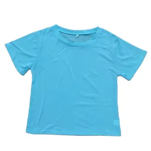 Kaus Sublimasi Wanita Polos Pakaian Kaus Warna Pastel Kaos Anak-anak Yang Cocok 100% Poliester Atasan untuk Pria