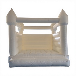 Château gonflable commercial blanc pour enfants, pour fêtes et jeux en plein air - Product Image 1