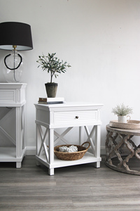 Customizable One Drawer Nightstand - 60cm <strong>Compact</strong> <strong>Bedside</strong> <strong>Table</strong> (White/Black Optional) - Product Image 2