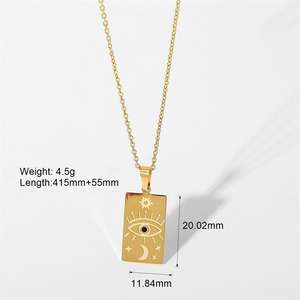 مجوهرات أنيقة ورائعة مطلية بالذهب عيار 18 مقاومة للماء من الفولاذ المقاوم للصدأ قلادة مع بطاقة التاروت قلادة - Product Image 4