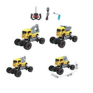 Skala 1/18 4 saluran daya kuat Radio Control mobil roda besar mendaki truk RC dengan lampu