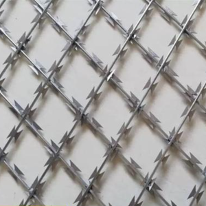 Koruma için kare elmas delik galvanizli çelik tel Mesh ile anti-tırmanma kaynaklı jilet örgü paneli - Product Image 2