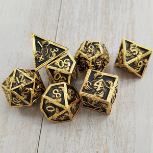 Dés à main en métal D&D, polyédriques solides, <span class=keywords><strong>RPG</strong></span>, Donjons et Dragons, dés de table, dés en métal COC, dés à œil de démon - Product Image 2