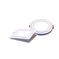 Plafonniers LED bicolores, garantie 3 ans, 12W, carrés, encastrés, pour supermarchés, écoles, 3000K, 4000K, 6500K