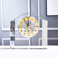Support de Table gravé au Laser, horloge en cristal, cadeaux Souvenir