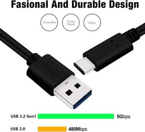 Cable USB a USB C Cable USB 10Gbps Cable de datos de alta velocidad 3A Cable de carga rápida para Samsung Galaxy S9, S8, Note 8, <span class=keywords><strong>Google</strong></span> - Product Image 3
