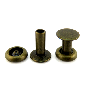 Rivet semi-tubulaire à tête plate en laiton personnalisé <span class=keywords><strong>pour</strong></span> sacs à main en <span class=keywords><strong>cuir</strong></span> - Product Image 4