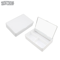 Boîte à bijoux européenne en plastique avec miroir pour l'emballage et le rangement des bijoux