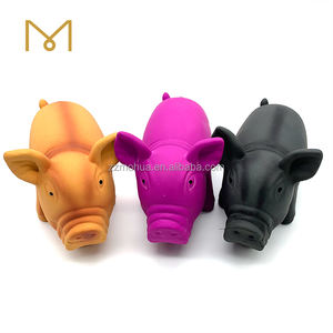 Best verkochte Mohua grinnende geluidsklank 15cm 100% rubber latex schreeuwende varken klassieke hondenspeeltje op maat gemaakte kleur - Product Image 4