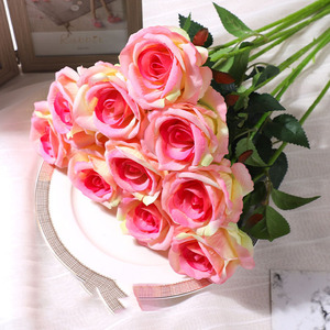 Hoa hồng nhung nhân tạo bó hoa tự làm đám cưới Sen Masine, màu đỏ trắng, hoa hồng chạm tay giả như thật, hoa trang trí đặt làm riêng - Product Image 4