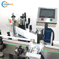 Machine d'étiquetage automatique électrique double face avec PLC et moteur pour bouteilles carrées, bocaux, emballages en acier inoxydable 304 et en bois