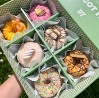 Boîtes à donuts personnalisées avec logo, avec séparateurs, 6 sections, contenants alimentaires pour biscuits, pâtisserie, boîtes en papier pour donuts, gâteaux, macarons, emballages