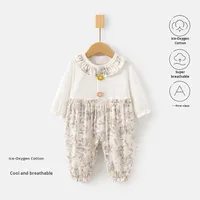 Mono de Verano para Bebé, Floral, de Algodón Oxigenado, Unisex, Delgado, para Recién Nacidos, Ropa para Gatear