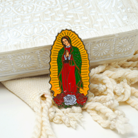 Épinglette de chapeau personnalisée en émail Vierge Marie de Guadalupe, épingles de fête catholique, épingles de paix et de divinité pour chapeau et revers