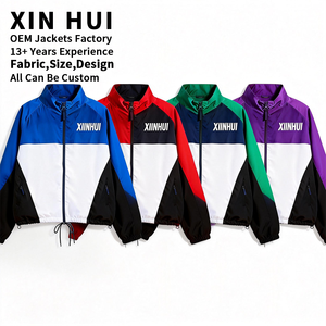 Chaqueta Cortavientos Personalizada con Bloques de Color para Hombre, Estilo Urbano, con Cremallera, Impermeable, Ropa Deportiva, con Logotipo Personalizado - Product Image 4