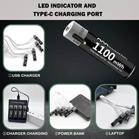 Baterai Isi Ulang AAA 1.5V-2200mAh Pengisian Cepat USB Type-C Lainnya CN