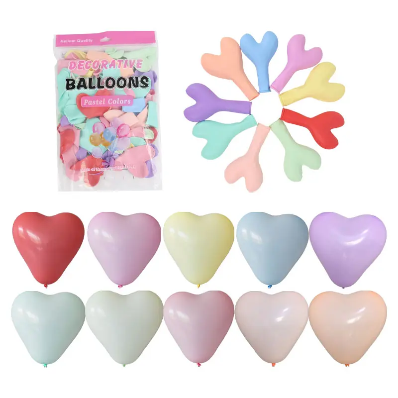 Different Size Different Color Latex Wedding Heart Shape Balloon