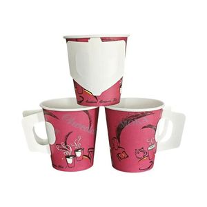 8b Oz Food Grade Compostable Single-Wall Customized Cardboard Paper Cups with Handles Vending Cups - Product Image 2