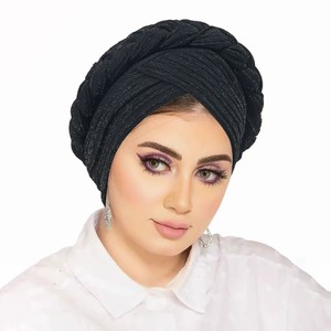 Nuevo Turbante de Tela de Seda Brillante con Burbujas, Gorro Musulmán de Moda con Trenza Trenzada, Gorros Turbantes Árabes, Hijabs Interiores de Poliéster, Boné - Product Image 4