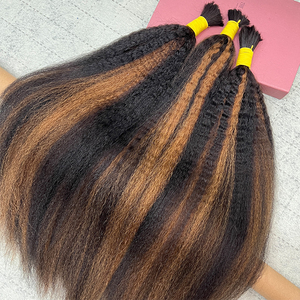 Vendedores de cabello al por mayor Virgen en color a granel 1PB/30 Afro Kinky Straight Bulk Sin trama Cabello humano para trenzar - Product Image 1