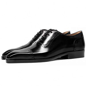 Mocasines Oxford de Cuero Genuino Negro para Hombre, Zapatos de Vestir con Punta Redonda, Sin Cordones, para Oficina y Carrera, Todas las Temporadas, Suela de Goma - Product Image 4