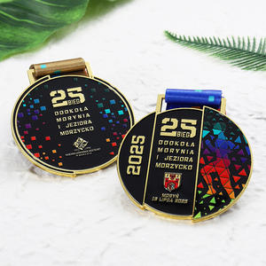 Kişiselleştirilmiş özel madalya altın kaplama 2 tasarım maraton Run ödül madalyaları spor Metal çinko alaşım 3D emaye Logo koşu madalya - Product Image 3